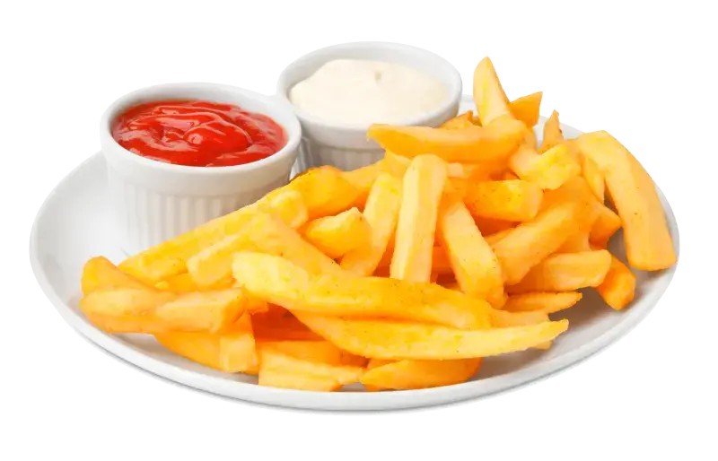 French fries with cheddar cheese dip